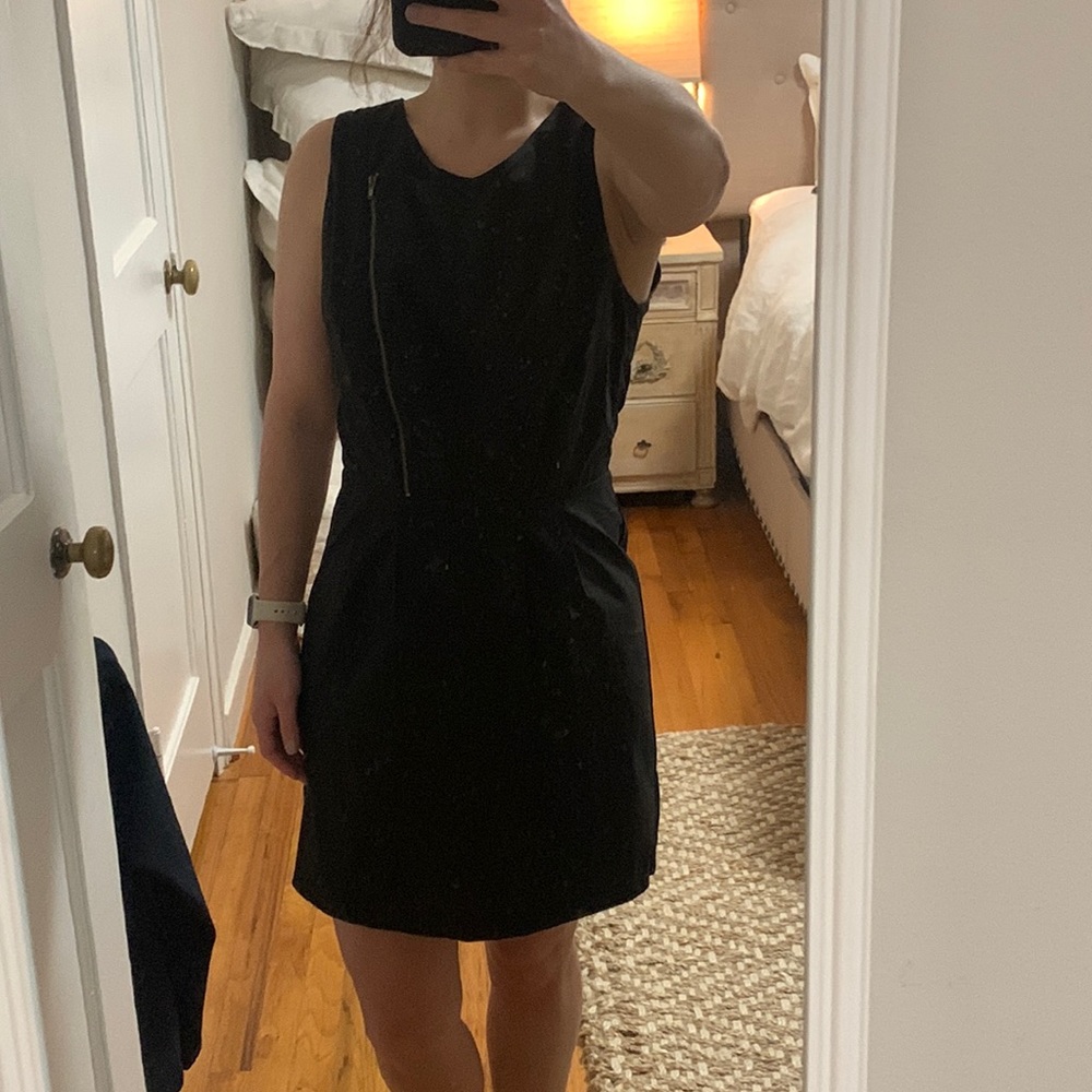 Black open back dress